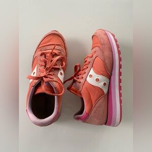 Saucony Women's Coral and White Sneakers